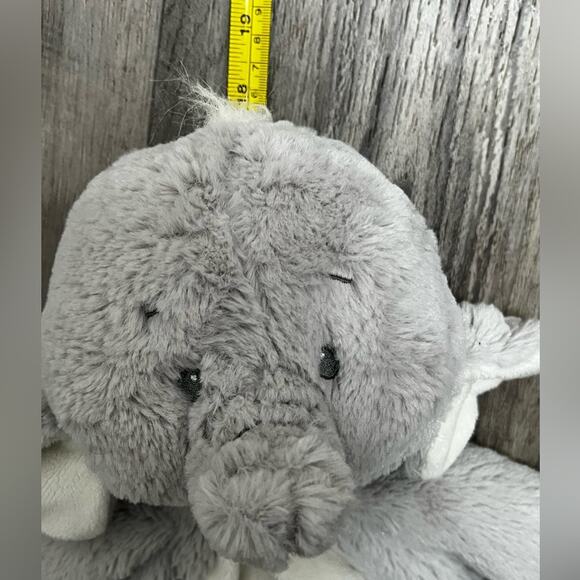 Baby Ganz Emerson Elephant Plush Gray Flat-A-Pat Baby Blanket Lovey 18" - Picture 6 of 6